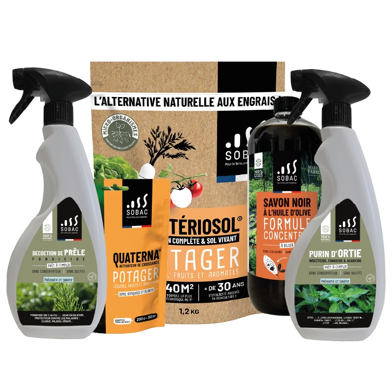 Pack Anti-Mildiou Naturel Potager – Traitement Bio Complet (Prêle, Ortie, Bactériosol, Quaterna, Savon Noir)
